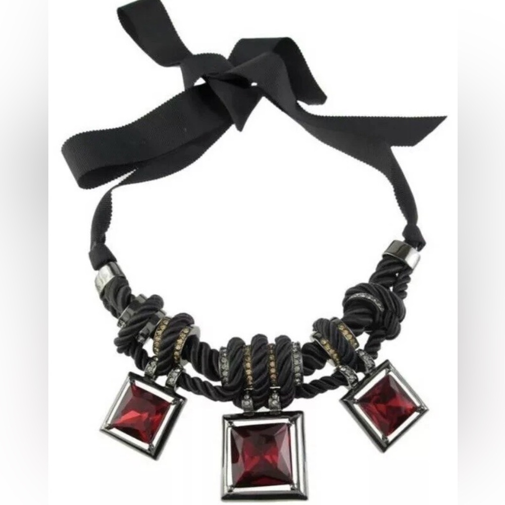New! $158 Kenneth Cole ‘Modern Garnet’ Statement Red Glass Necklace
